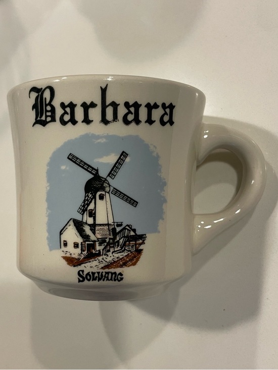Other - Solvang Vintage-style souvenir mug Danish Windmill Blue White Made In England